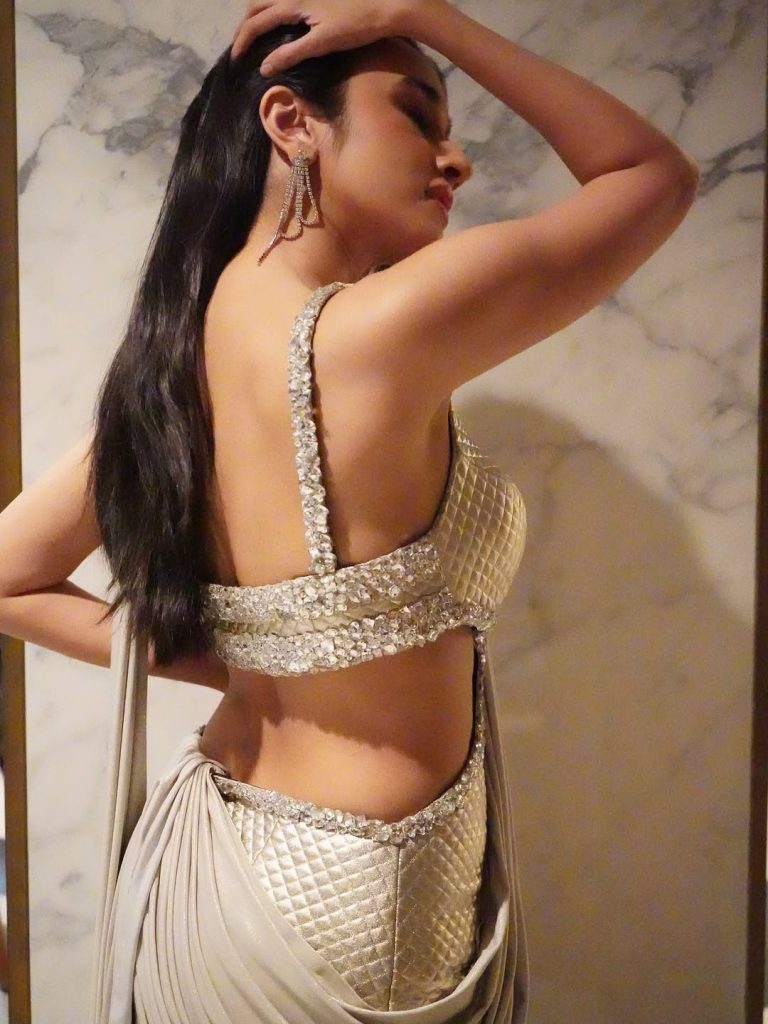 Nuveksha dressed glamorously for party in stylish outfit