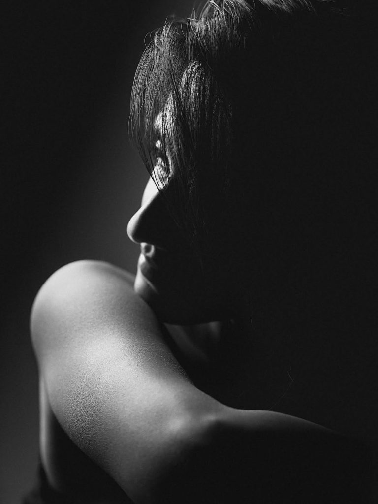 Nuveksha's striking contrast makeup for monochrome shoot