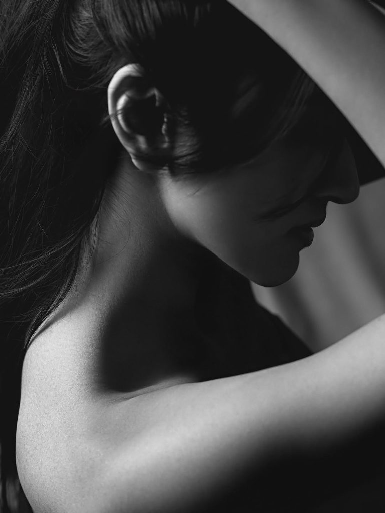 Nuveksha in elegant black and white themed professional photoshoot