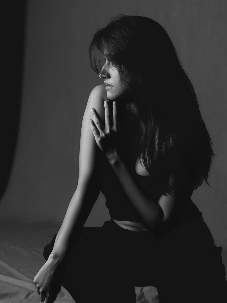 Nuveksha's black and white photoshoot concept