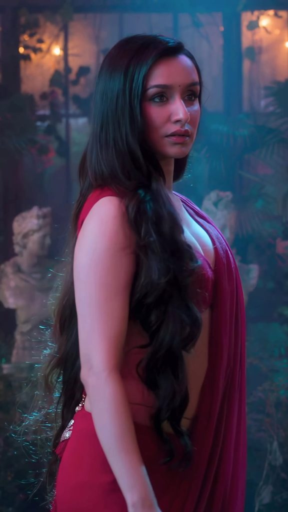 Shraddha Kapoor's elegant makeup with red dress ensemble