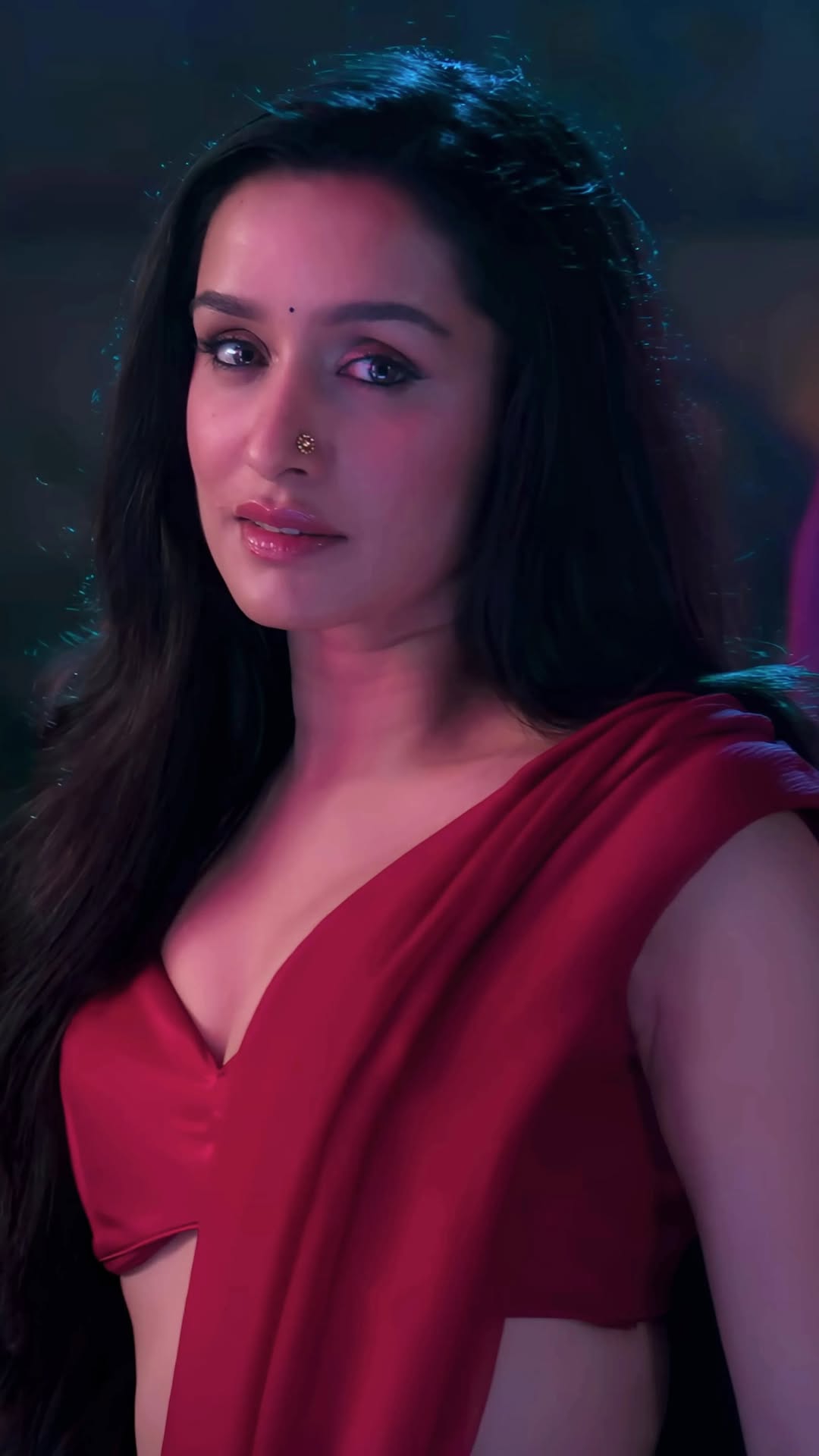 Shraddha Kapoor wearing glamorous red dress in professional photoshoot
