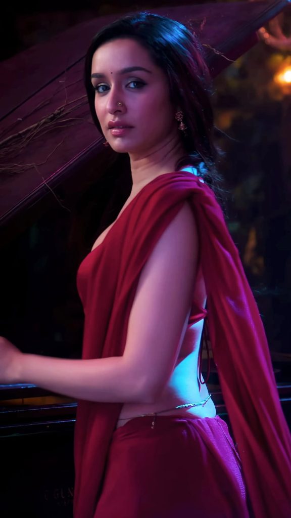 Shraddha Kapoor wearing glamorous red dress in professional photoshoot