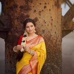 Sunshine yellow saree radiates positivity in Aarushi Baruah's bright portrait