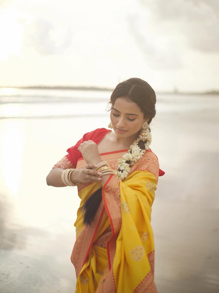 Bright yellow hues add warmth and energy to Aarushi Baruah's gorgeous photoshoot