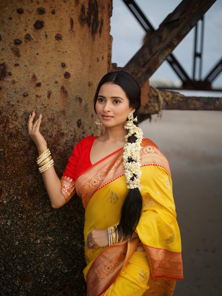 Bright yellow hues add warmth and energy to Aarushi Baruah's gorgeous photoshoot