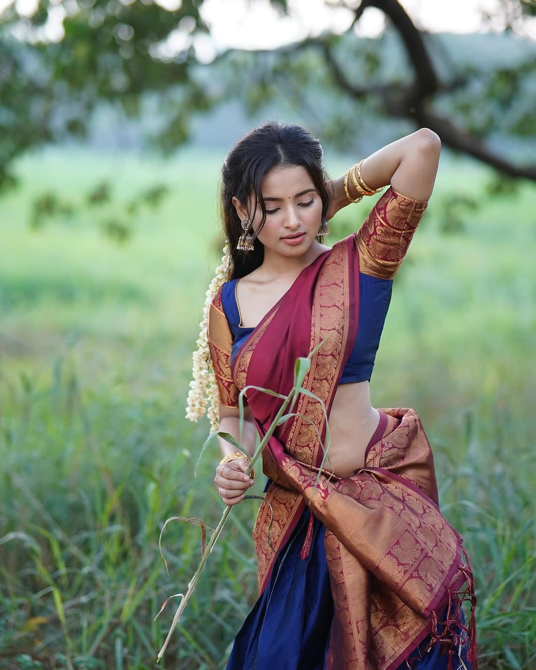 Bold traditional presentation showcases Aarushi Baruah's versatile appeal