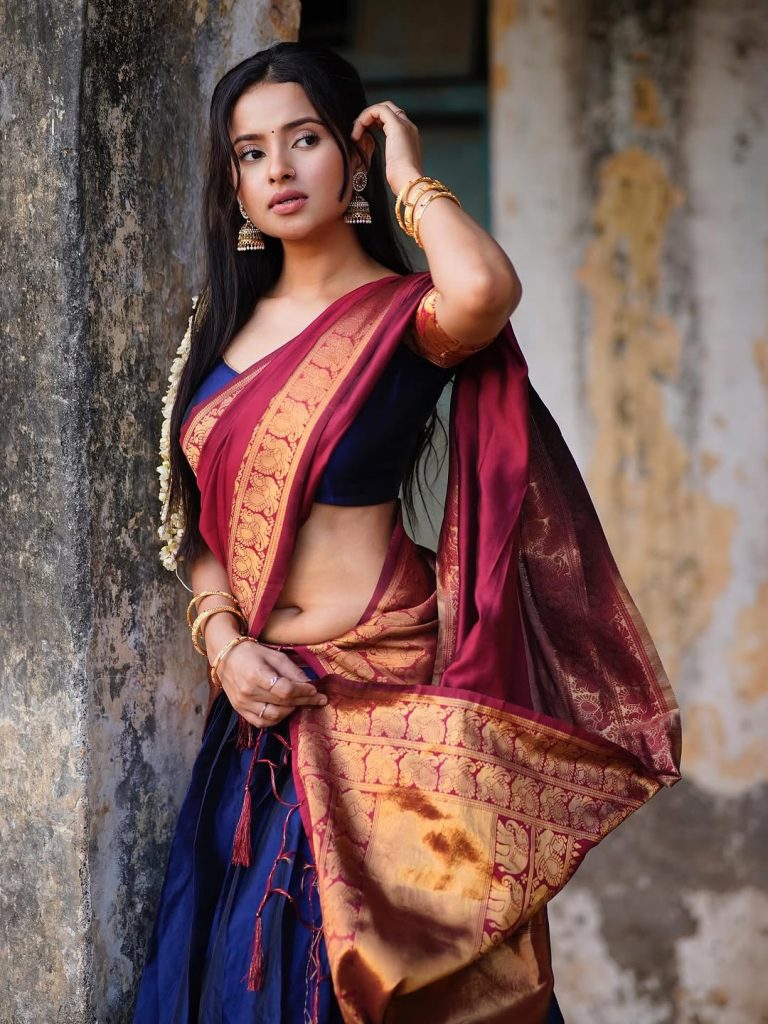 Bold traditional presentation showcases Aarushi Baruah's versatile appeal