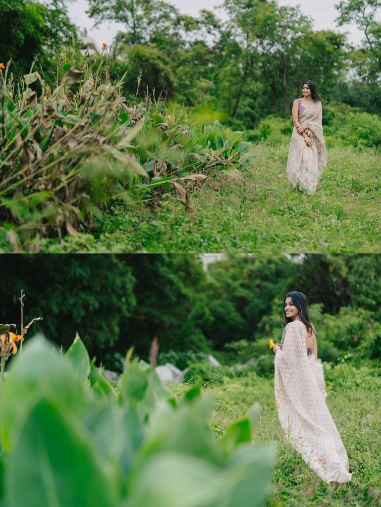 Ananthika Sanil Kumar embodies elegance in delicate transparent saree styling