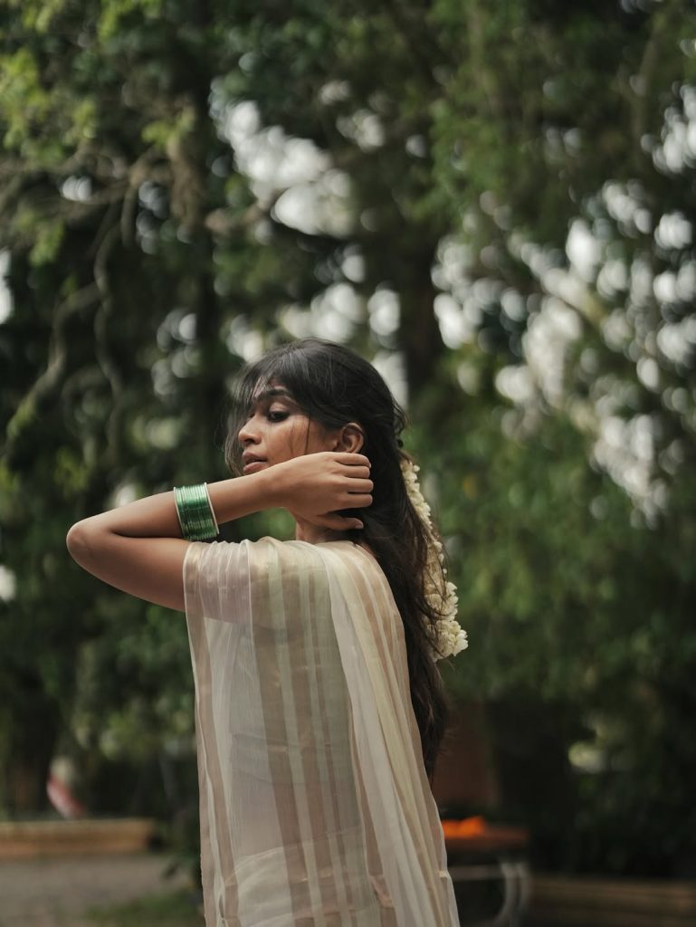 Ananthika Sanilkumar embodies traditional elegance in festival white ensemble