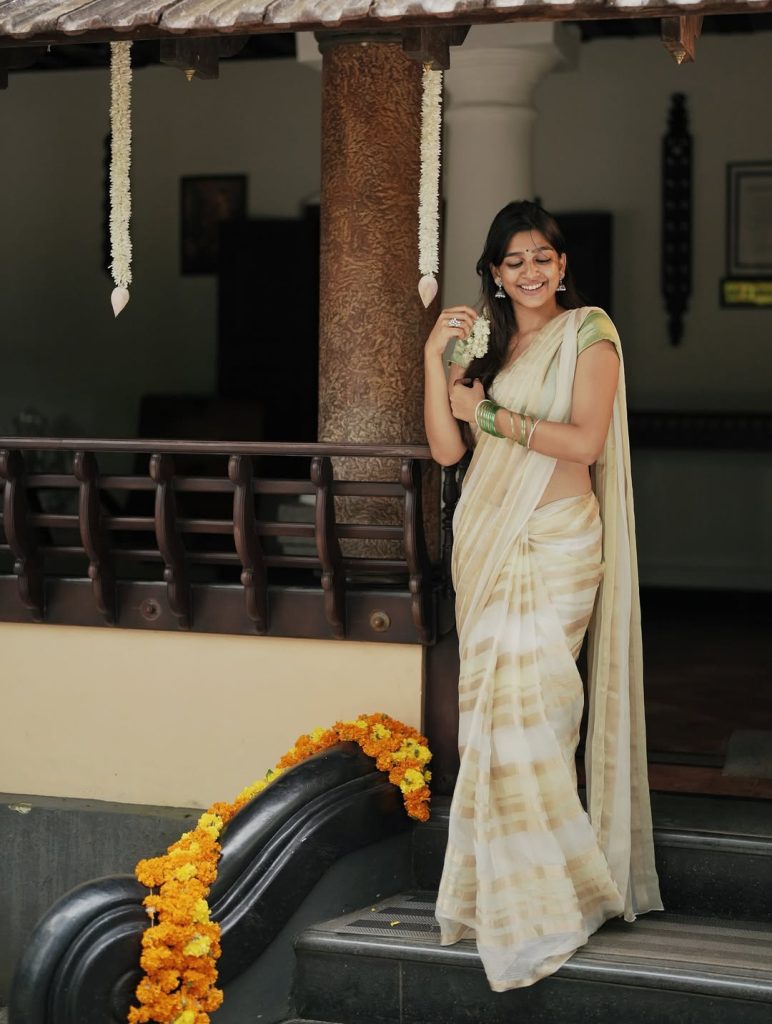 Cultural celebration attire showcases Ananthika Sanilkumar's heritage appreciation