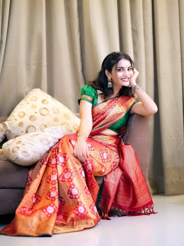 Traditional saree draping showcases Ananya Nagella's cultural fashion knowledge