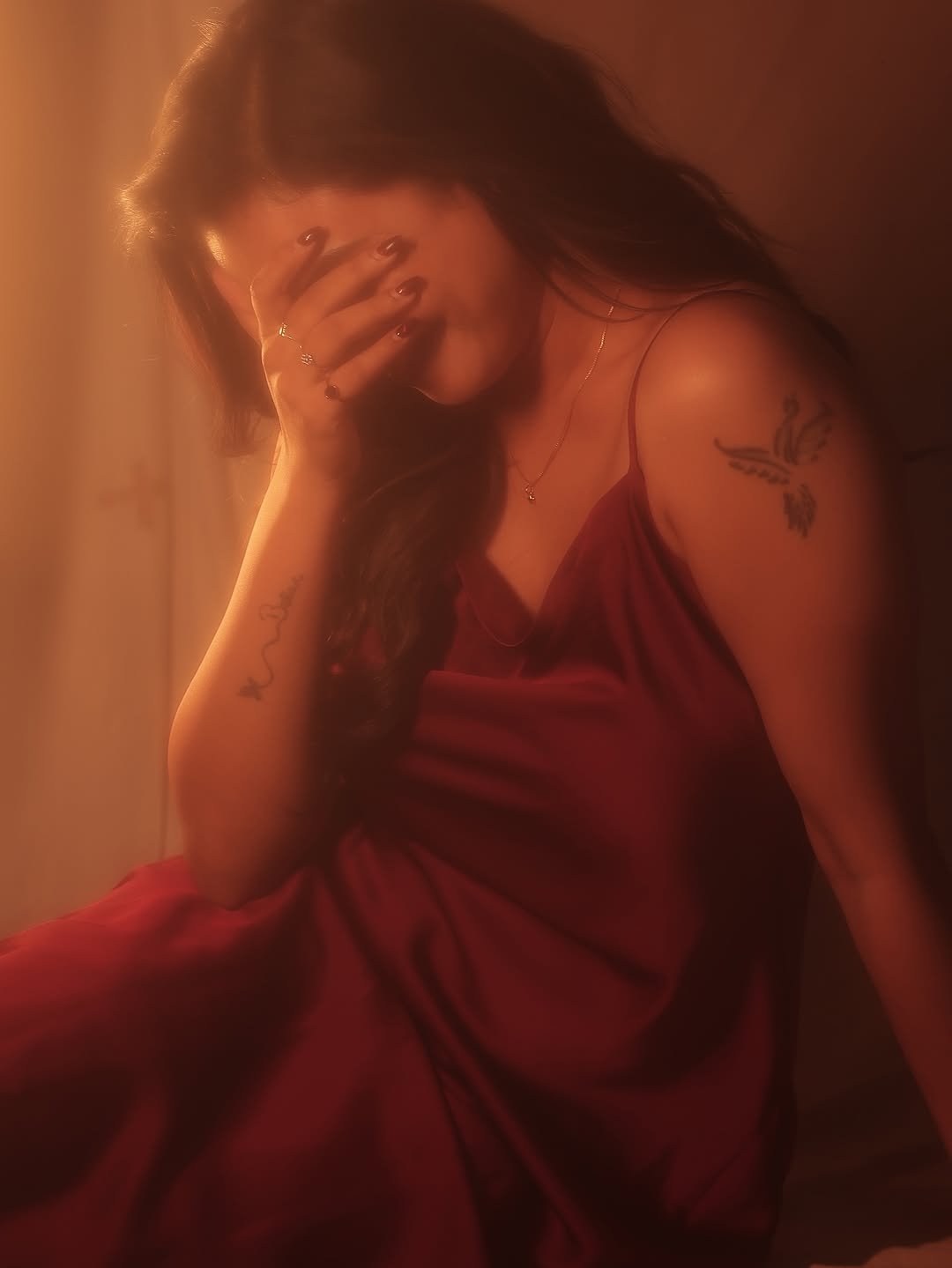 Janani Ashok Kumar in a draped satin slip dress (12)