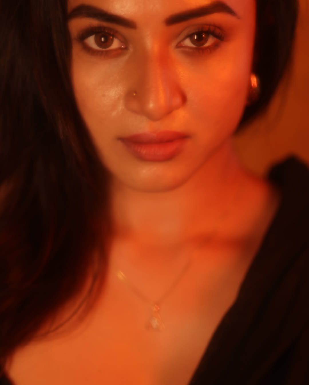 Janani Ashok Kumar’s monochrome black saree look in natural light (6)