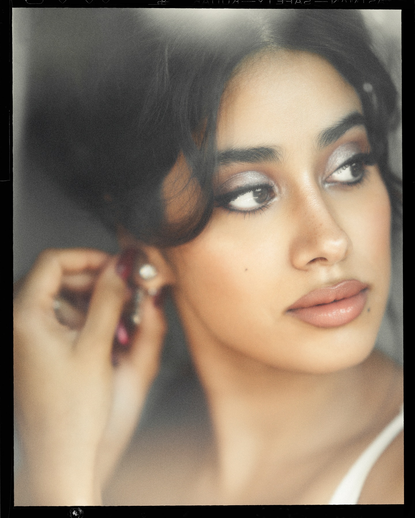 Artistic black and white photography captures Janhvi's timeless beauty