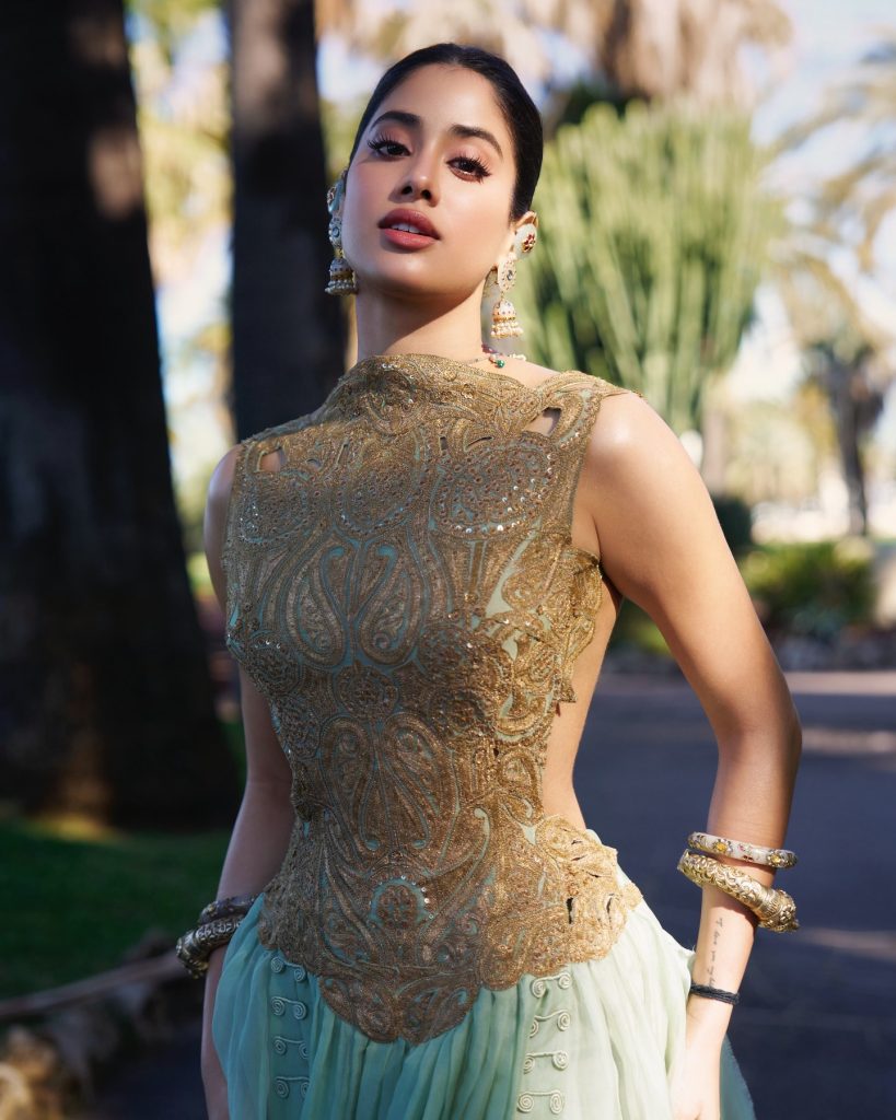 Exquisite traditional designer dress showcases Janhvi's cultural appreciation