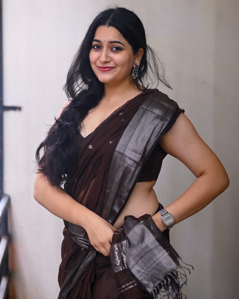 Cultural fashion meets modern photography in Kanduri Sudha's saree portrait