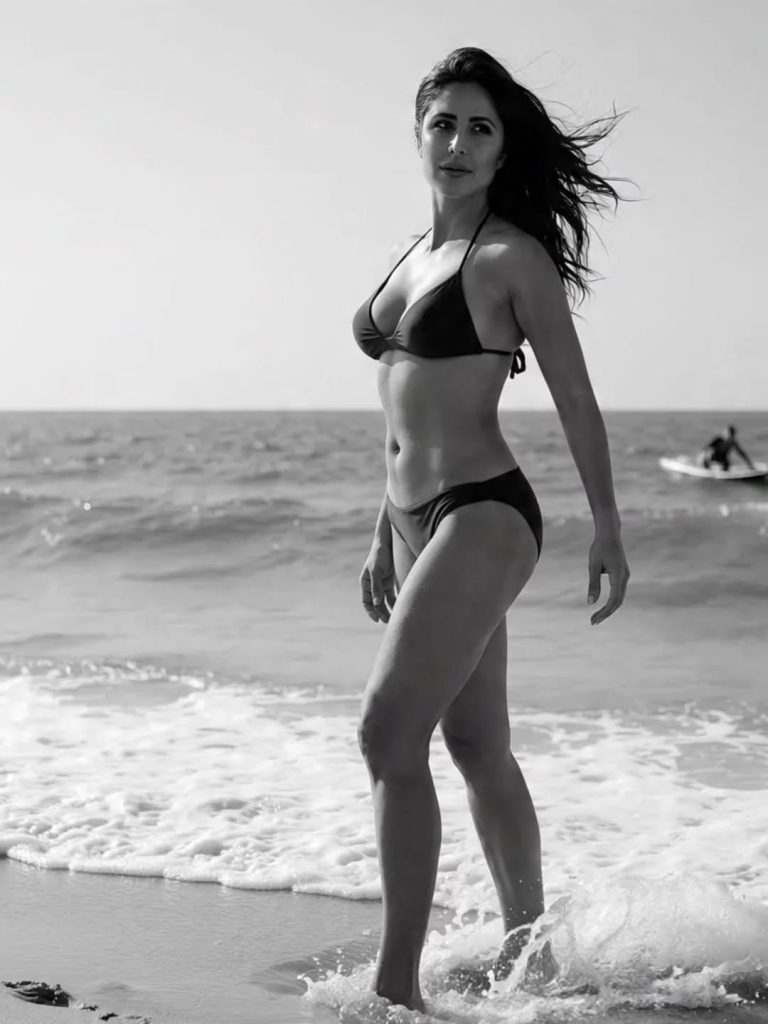 Fitness results evident in Katrina's bikini beach photography