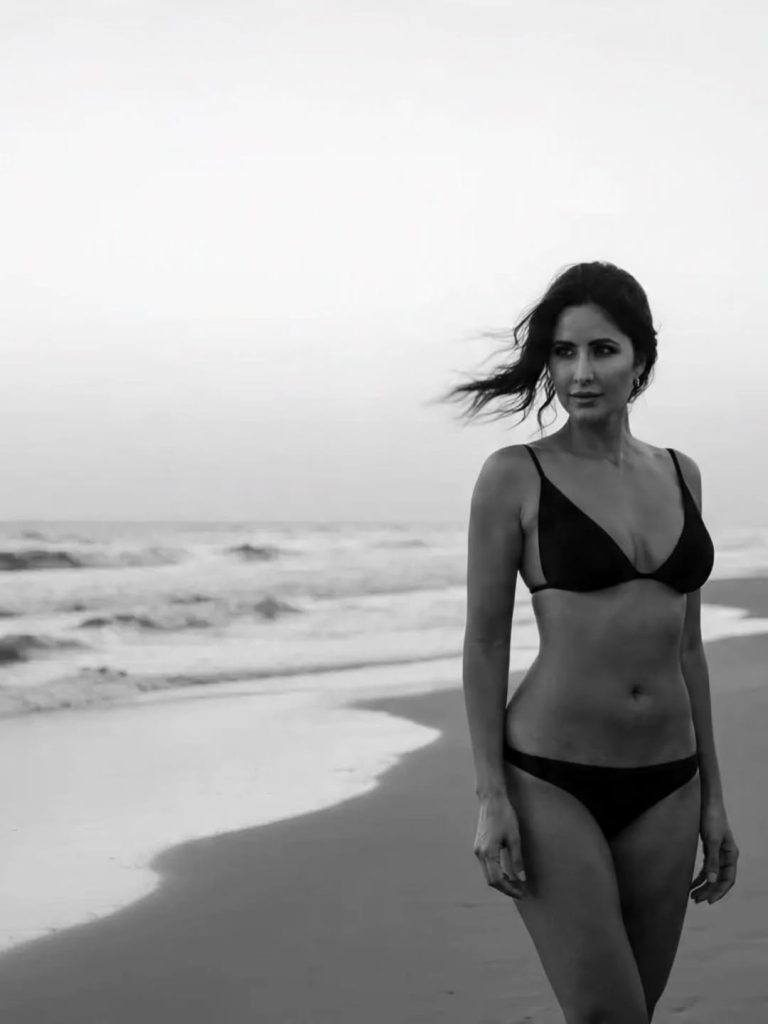 Beach bikini styling showcases Katrina's dedication to fitness goals
