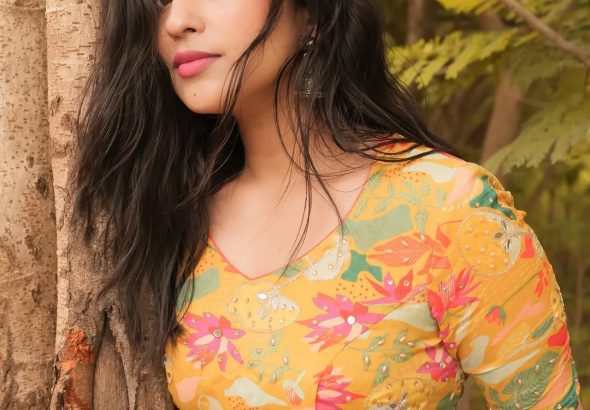 Natural park setting enhances Komalee Prasad's radiant beauty and charm