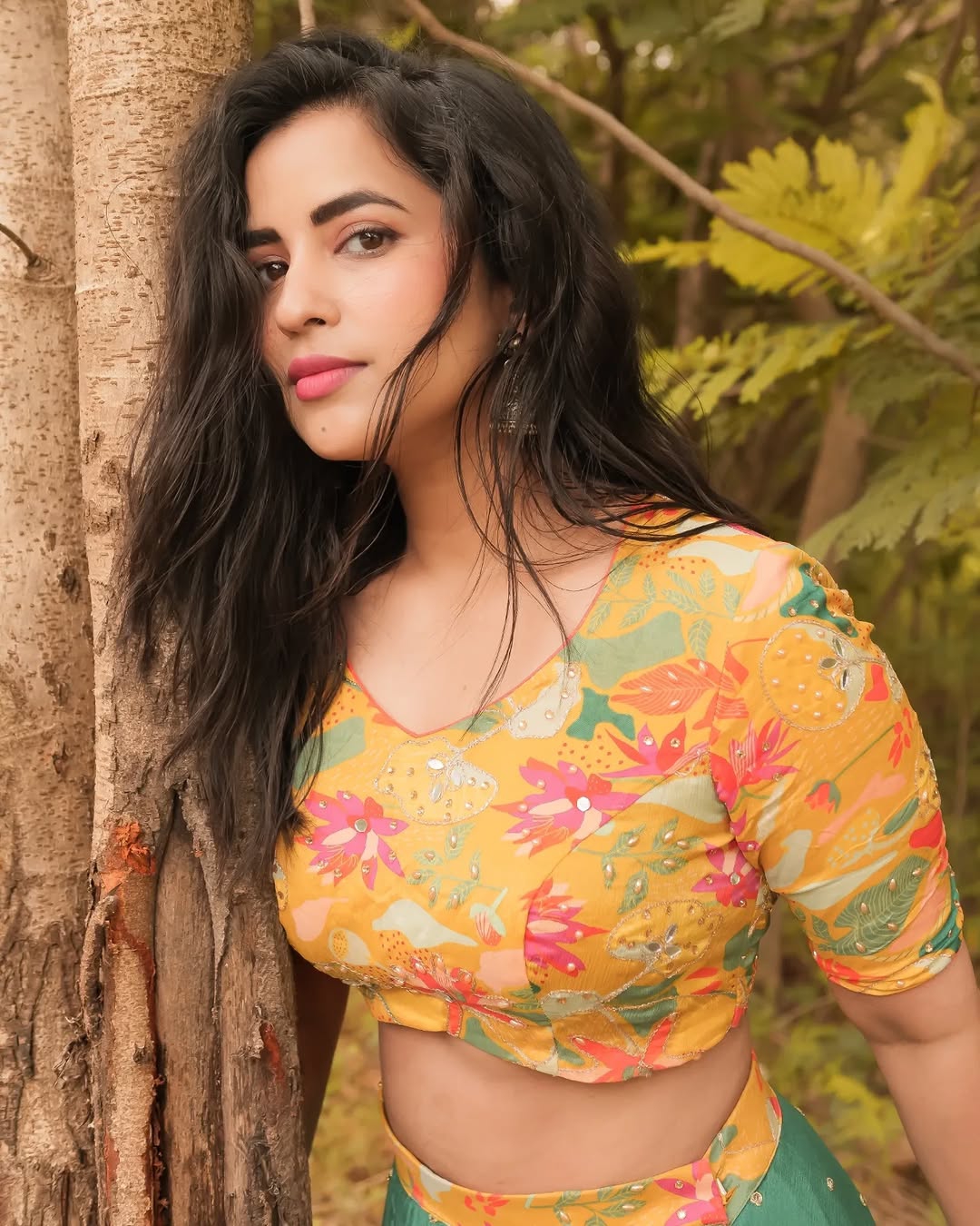 Natural park setting enhances Komalee Prasad's radiant beauty and charm
