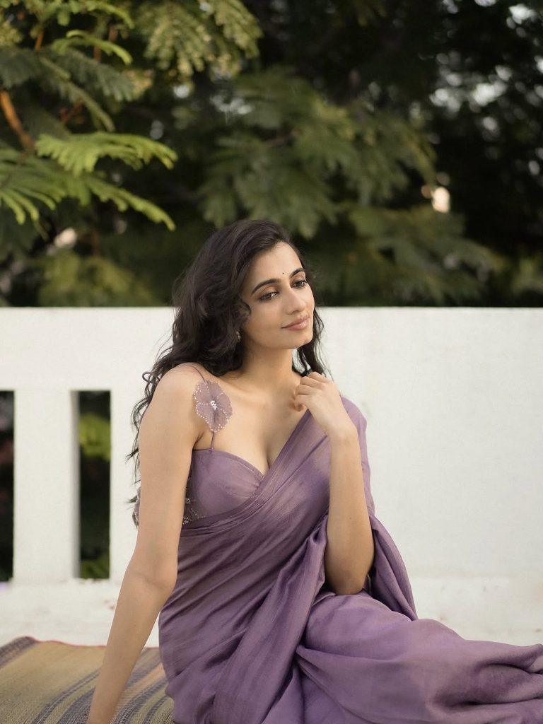 Glamorous saree styling creates sophisticated elegance for Maanasa Choudhary's portrait