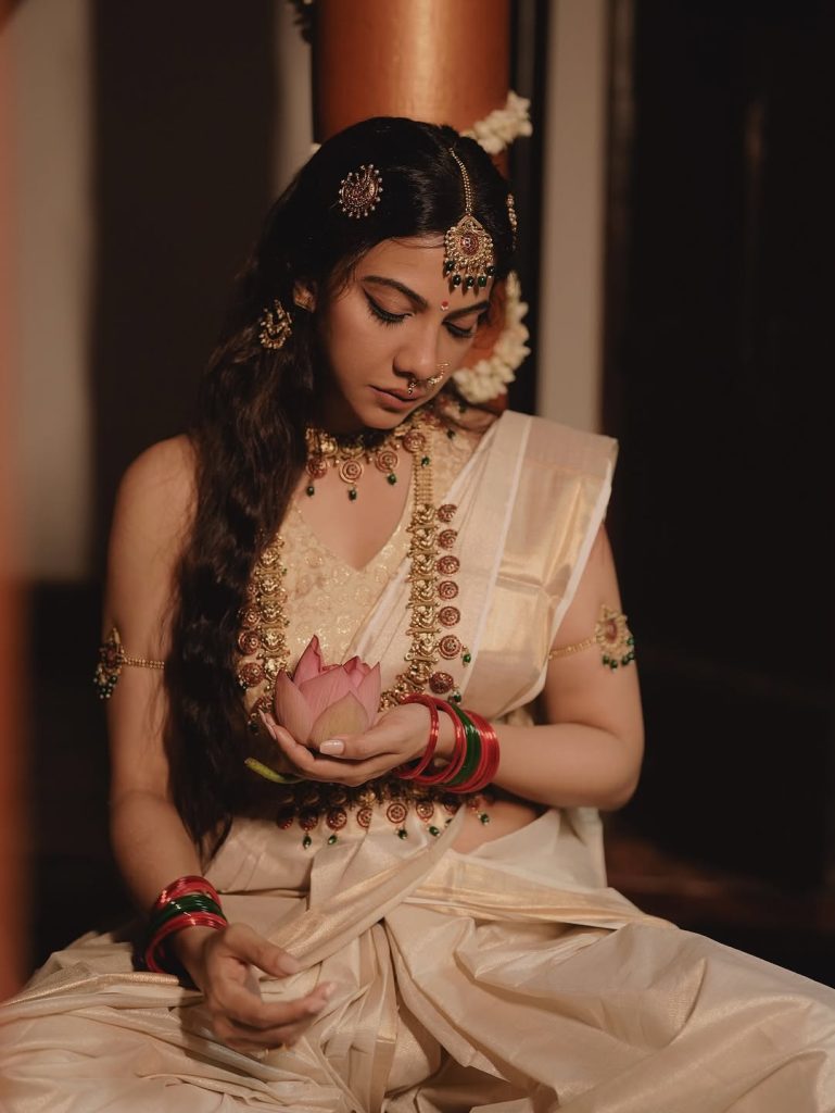 Madonna Sebastian embodies sweet traditional charm in white saree ensemble