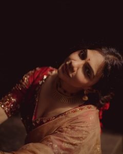 Madonna Sebastian embodies bridal beauty in red ensemble with statement gold jewelry