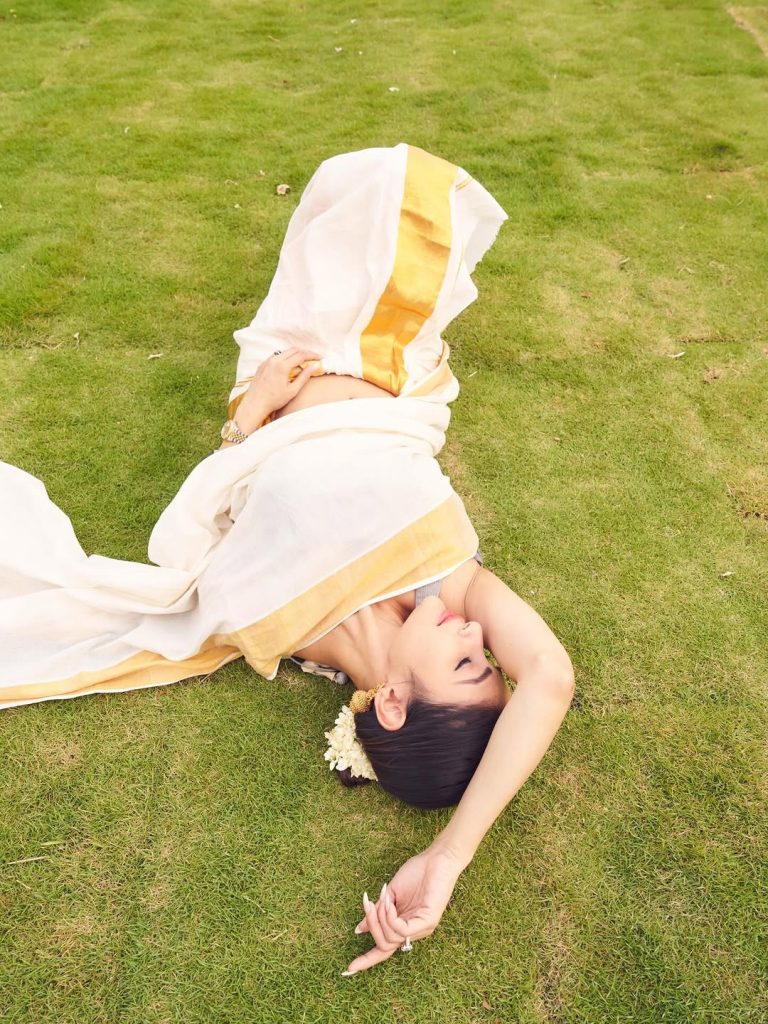 Mouni Roy embodies cultural grace in pristine white saree ensemble