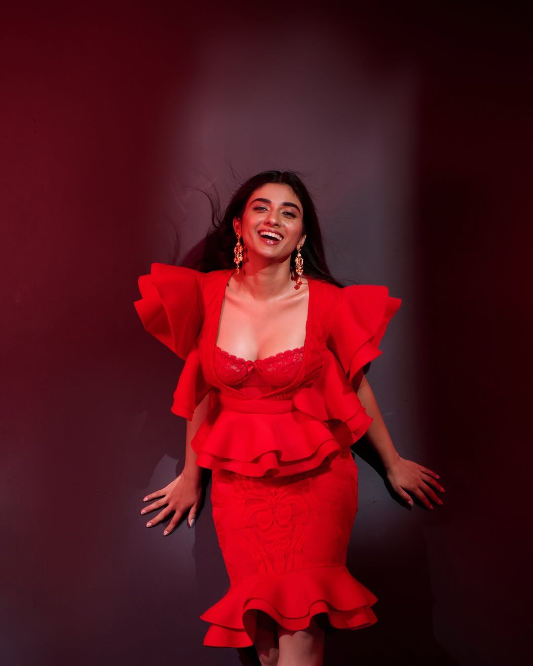 Bold red dress makes powerful statement in Pragya Nagra's confident pose