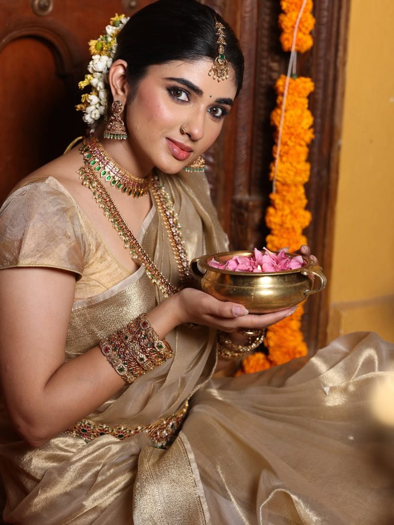 Pragya Nagra embodies traditional elegance in festival saree ensemble