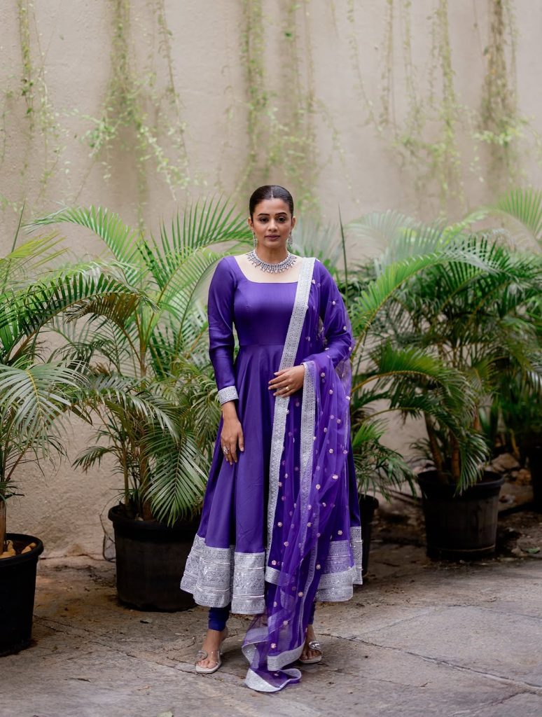 Cultural clothing worn with natural charm and authentic appreciation by Priyamani