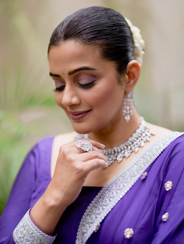 Cultural clothing worn with natural charm and authentic appreciation by Priyamani