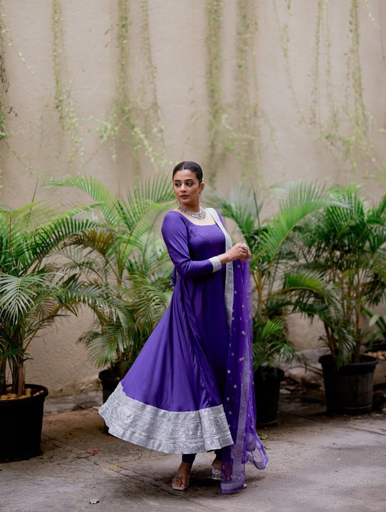 Cultural clothing worn with natural charm and authentic appreciation by Priyamani
