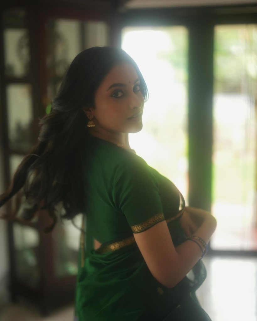 Natural green tones create serene backdrop for Priyanka Mohan's portrait