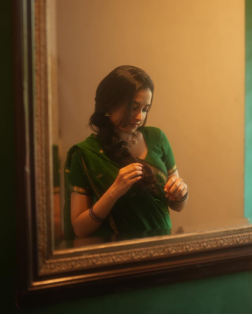 Beautiful green traditional attire enhances Priyanka Mohan's graceful movements