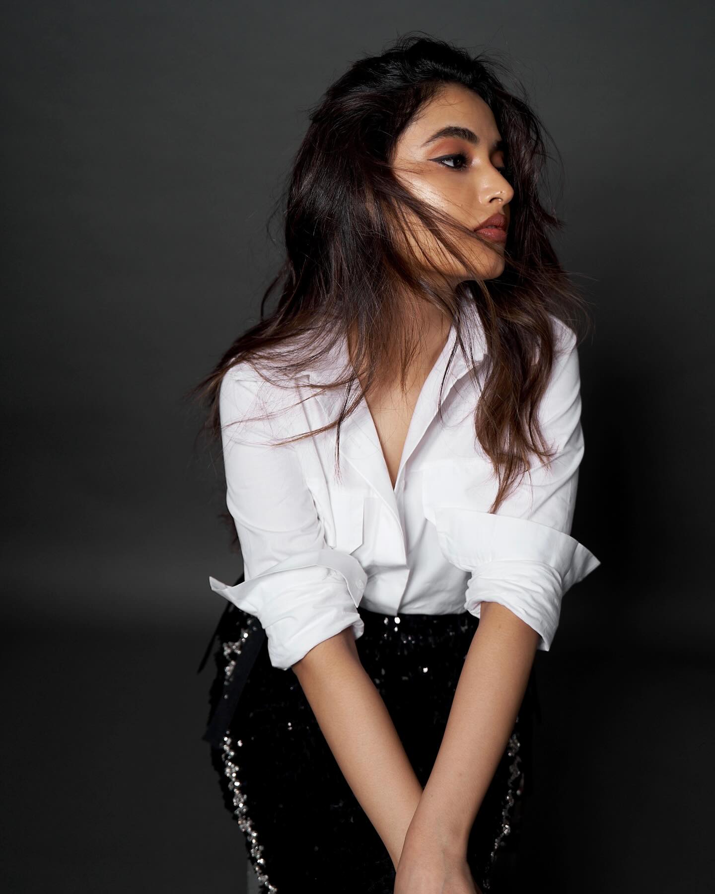 Striking monochrome pattern creates bold fashion statement for Priyanka Mohan