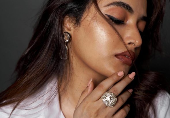 Striking monochrome pattern creates bold fashion statement for Priyanka Mohan