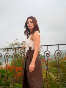 Fashion-forward crop top styling showcases Priyanka Rewri's modern appeal