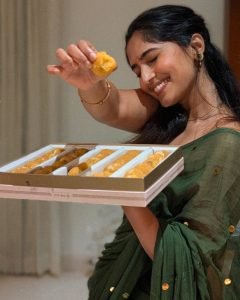 Eternal saree love displayed in Reba Monica John's hot green ensemble