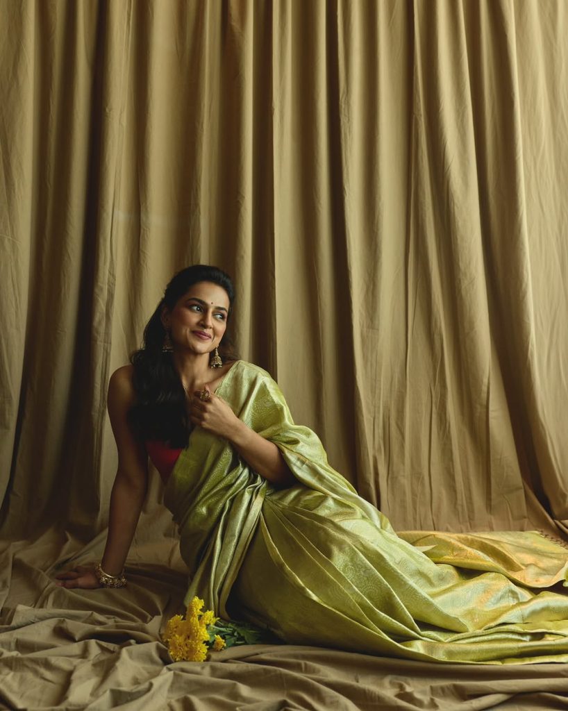 Elegant saree styling creates beautiful sophistication for Shraddha Srinath