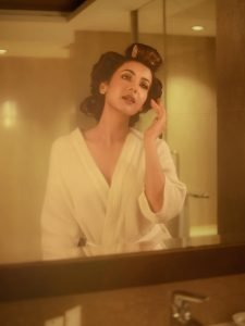 Fresh white styling captures Sonal Chauhan's authentic post-shower glow