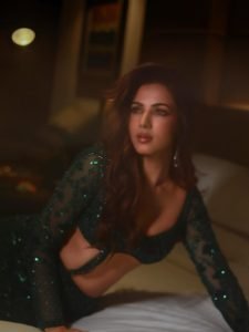 Glamorous green styling showcases Sonal Chauhan's confident presentation
