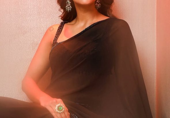 Dramatic black draping creates powerful visual impact in Tripti's photography