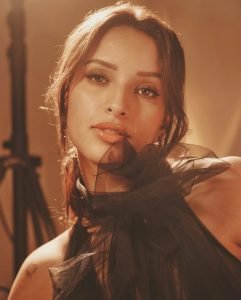 Tripti showcases celestial body art through sophisticated black gown photography