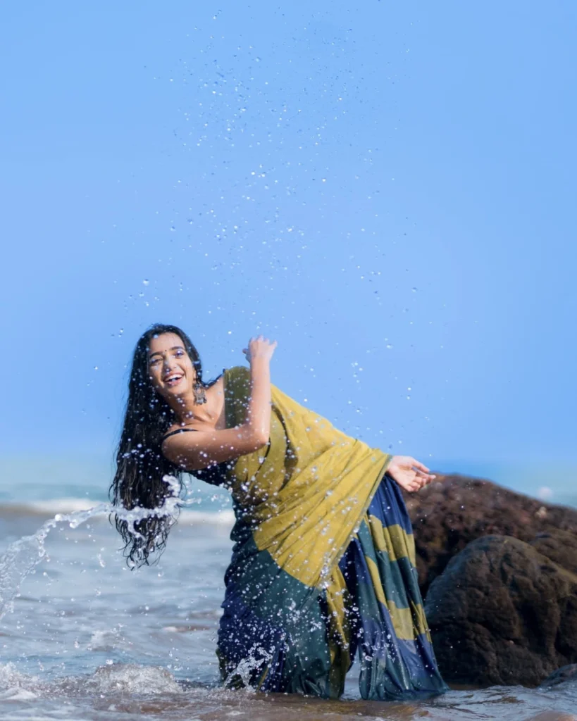 Coastal photoshoot merges Trupti Ravindra's cultural fashion with natural seaside beauty