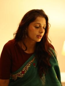 Warm atmosphere showcasing Bhumika Chawla teal handloom fabric