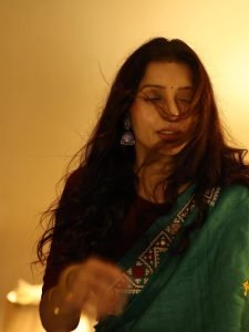 Bhumika Chawla glowing portrait in artisan teal handloom saree