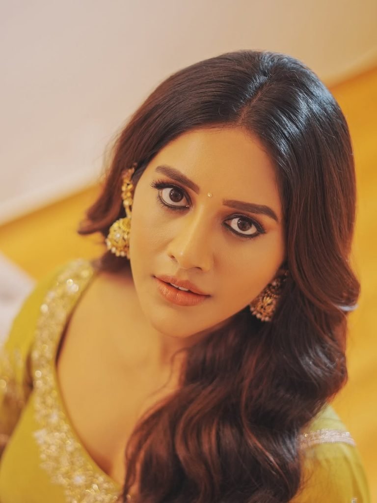 Nabha Natesh mustard anarkali dreamy soft focus portrait