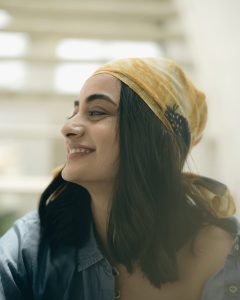 Namitha Pramod bandana accessory completing street style look